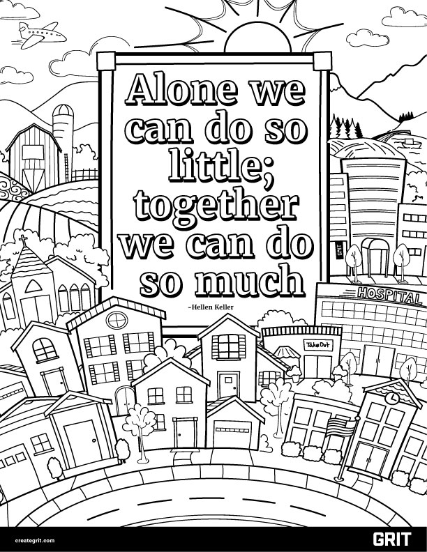 Together We Can Do So Much community coloring sheet