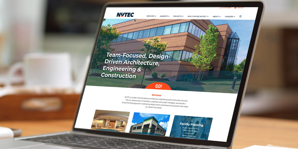NUTEC homepage laptop image