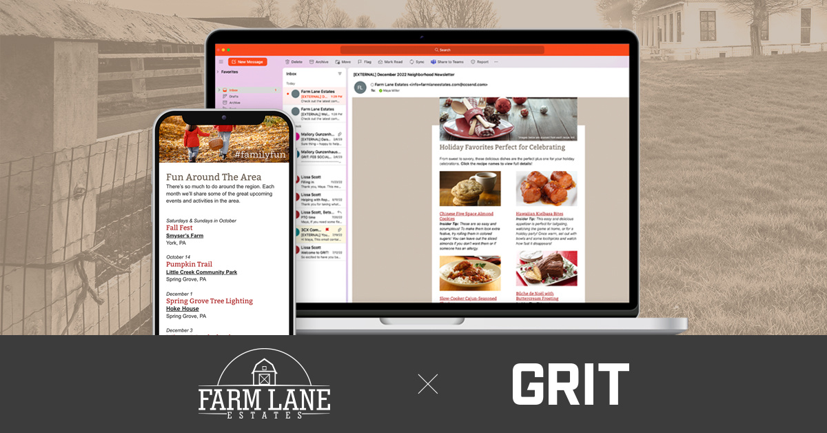 Farm Lane Estates Email Newsletter GRIT Marketing Group