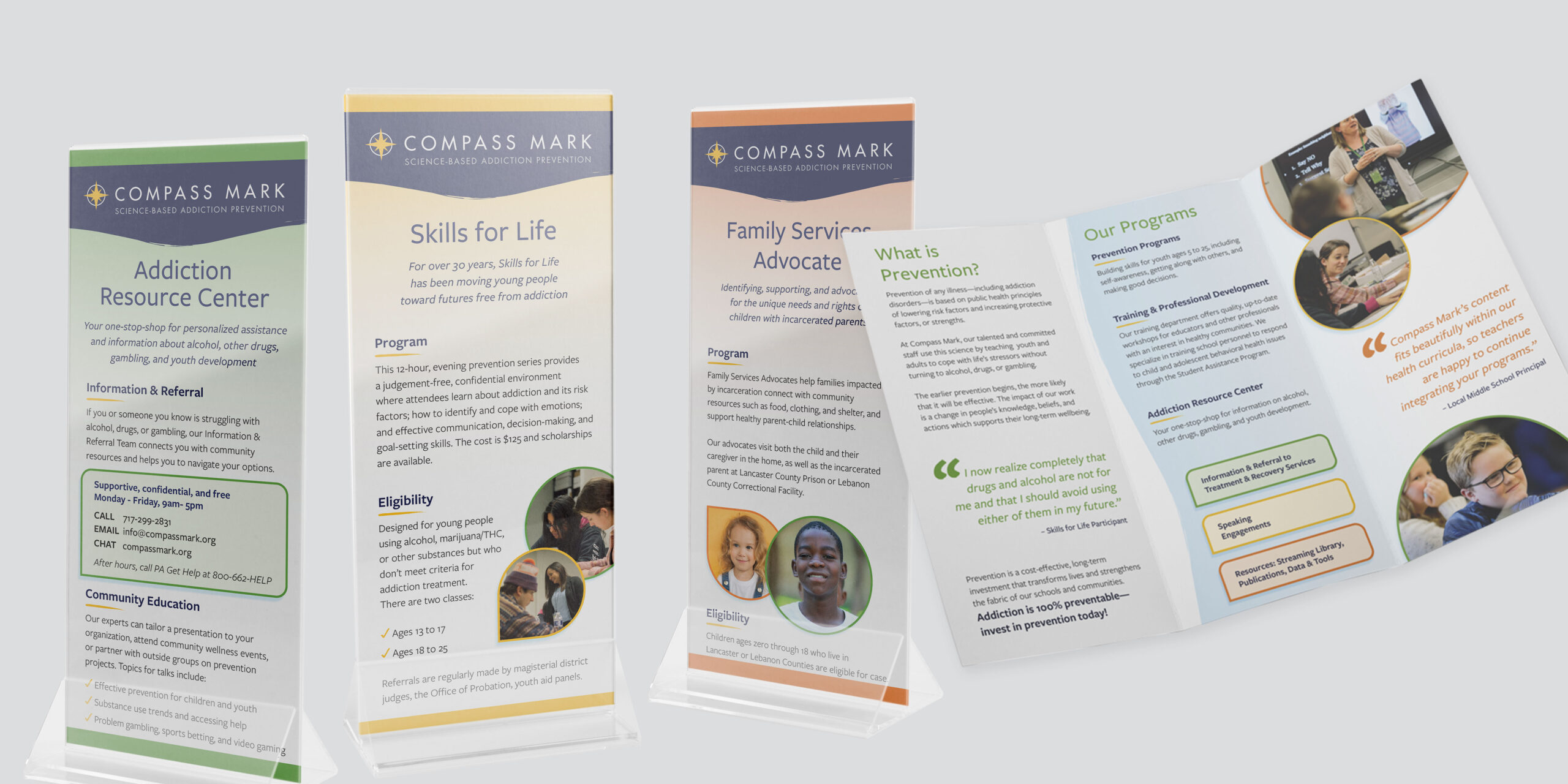 Compass Mark – Brochure & Rack Card Series Redesign